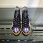 Replica Gucci High Top High Quality Sneaker Black and cat print with brown sole MS05036