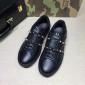 Replica Valentino Black and platinum stud strap detail and black sole Sneakers MS07008