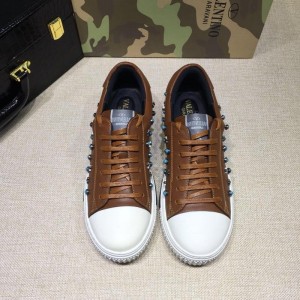 Valentino Brown and blue stars detail with white sole Sneakers MS07010