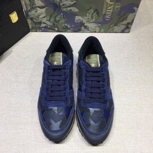 Valentino Blue camo and sky blue heel with white sole Sneakers MS07011