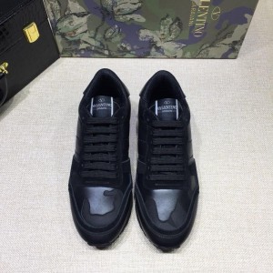 Valentino Black camouflage and black heel with black sole Sneakers MS07014