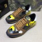 Replica Valentino Yellow camouflage and yellow heel with white sole Sneakers MS07015