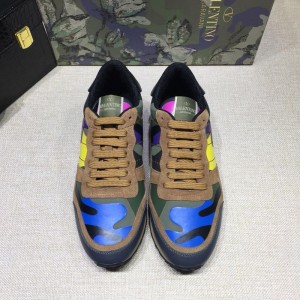 Valentino Camouflage and blue heel with white sole Sneakers MS07019