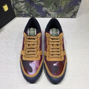 Valentino Red camouflage and burgundy heel with white sole Sneakers MS07029