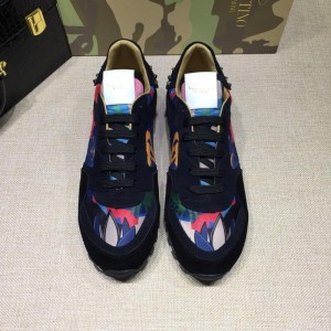 Valentino Blue and colorful print with black sole Sneakers MS07032