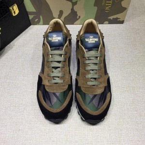 Valentino Brown and green print with black sole Sneakers MS07033