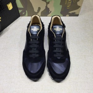 Valentino Blue camouflage and black heel with black sole Sneakers MS07035