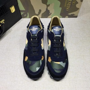 Valentino Blue and green camouflage details with black sole Sneakers MS07037