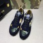 Replica Valentino Blue and green camouflage details with black sole Sneakers MS07037