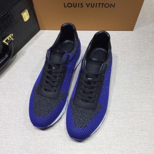 Louis Vuitton Perfect Quality Sneakers Blue and grey mesh gauze with white sole MS071005