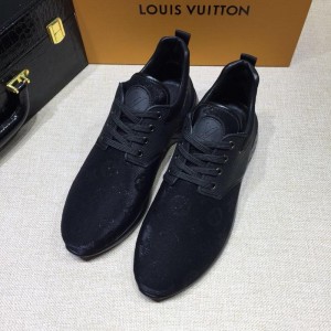 Louis Vuitton Perfect Quality Sneakers Black mesh and Monogram embossing with black sole MS071007