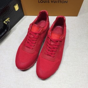 Louis Vuitton Perfect Quality Sneakers Red mesh and red heel with red sole MS071012