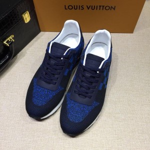 Louis Vuitton Perfect Quality Sneakers Dark blue mesh and navy details with white sole MS071013