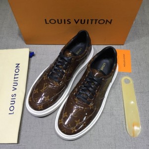 Louis Vuitton Perfect Quality Sneakers Brown and Monogram print with white sole MS071015