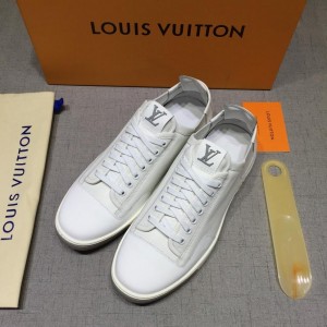 Louis Vuitton Perfect Quality Sneakers White and LV printed tongue and white sole MS071023