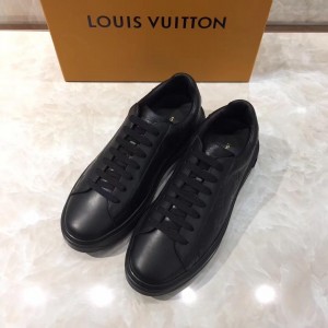 Louis Vuitton Perfect Quality Sneakers Black and Monogram embossing with black sole MS071025