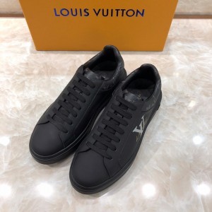 Louis Vuitton Perfect Quality Sneakers Black and LV print with black sole MS071057