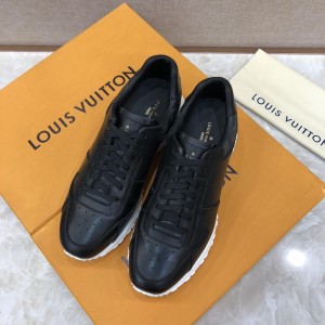 Louis Vuitton Perfect Quality Sneakers Black and Black Monogram Print Trim and White Sole MS071060