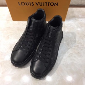 Louis Vuitton High-top Perfect Quality Sneakers Black and black Monogram print and black sole MS071076