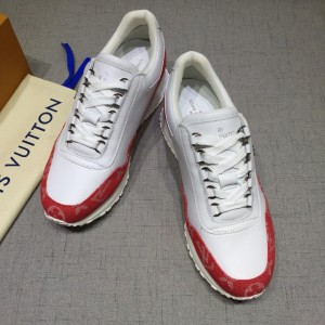 Louis Vuitton Perfect Quality Sneakers White and red Monogram detail with white sole MS071093