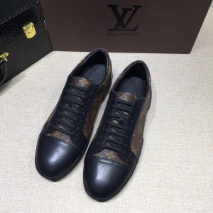 Louis Vuitton Perfect Quality Sneakers Black and brown Monogram print with black sole MS071104