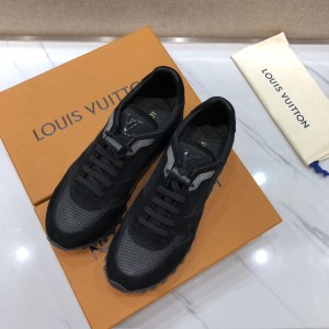 Louis Vuitton Perfect Quality Sneakers Black and LV patches and black sole MS071146