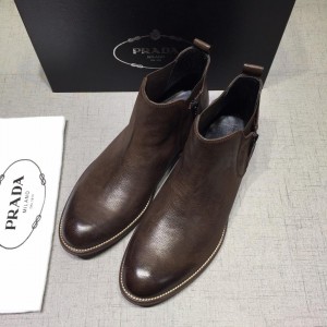 Prada Brown Chelsea Boots MS071185