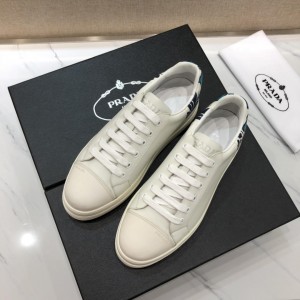 Prada Perfect Quality Sneakers White and printed heel with white sole MS071238