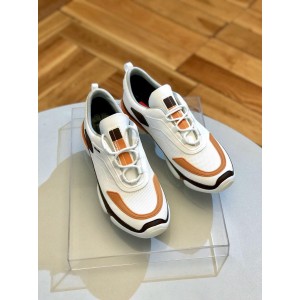 Prada Perfect Quality Sneakers White and orange details with white sole MS071302