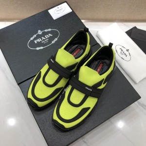 Prada Perfect Quality Sneakers Yellow and black details with black sole MS071303