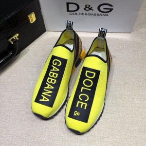 Dolce & Gabbana Yellow and Dolce & Gabbana print with black sole Fashion Sneakers MS07157