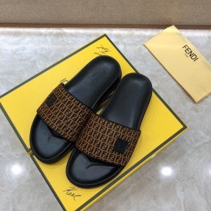 Fendi Slippers with FF design in canvas MS07213