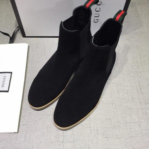 Gucci Chelsea Caligoula black leather Boots GC0807463