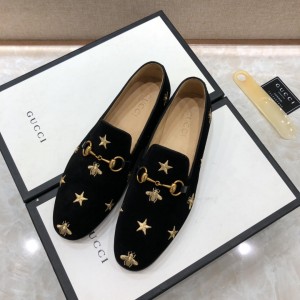 Gucci Star Bee Suede Leather Loafer MS07507