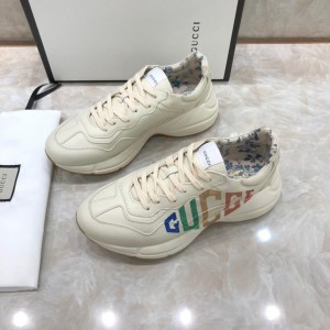 Gucci Fashion Sneakers White and transform GUCCI print with white rubber sole MS07635