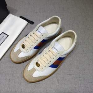 Gucci Fashion Sneakers White and grey suede with brown rubber soles MS07639