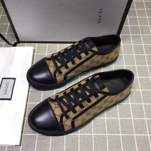 Gucci Fashion Sneakers Tawny and GG print with black sole MS07672