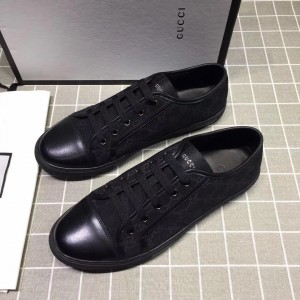 Gucci Fashion Sneakers Black and GG print with black sole MS07673