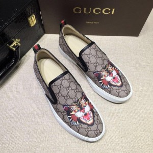 Gucci Fashion Sneakers Beige GG and Mystic Cat print with white sole MS07699