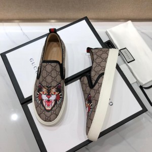 Gucci Fashion Sneakers Beige GG and cat print with white sole MS07716