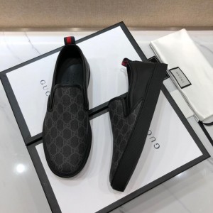 Gucci Fashion Sneakers Black and white GG print with black sole MS07718