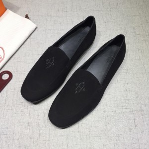 Hermes Black Suede leather Perfect Quality Loafers MS07803