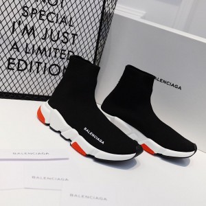 Balenciaga Speed Trainers Black and white rubber sole with red details Sneaker MS09074