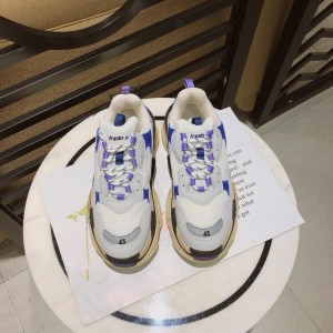 Balenciaga Triple S Trainers Purple White and blue details Sneaker MS09078