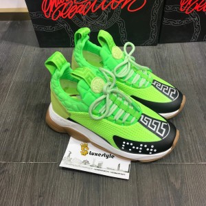 Versace Sneakers Green and black toe with brown rubber sole MS09314