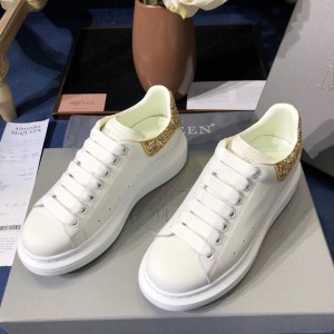 Alexander McQueen Fahion Sneakers White with golden heel MS100002