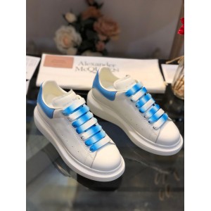 Alexander McQueen Fahion Sneaker White and sky blue heel MS100049