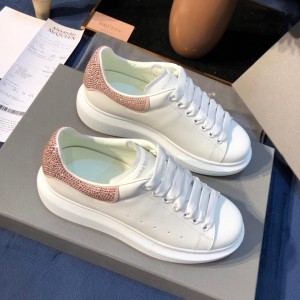 Alexander McQueen Fahion Sneaker White and crystal embellished pink heel MS100058