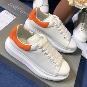 Alexander McQueen Fahion Sneaker White and orange suede heels MS100073