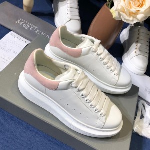 Alexander McQueen Fahion Sneaker White and pink suede heels MS100094